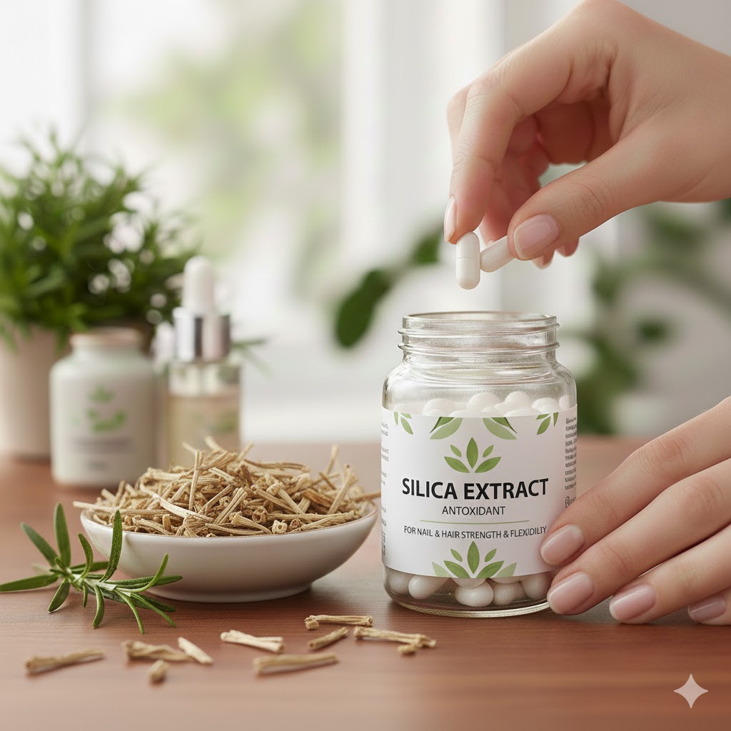 Silica extract for nail and hair strength and flexibility